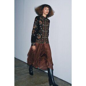 ZARA ZW COLLECTION EMBROIDERED VELVET JACKET